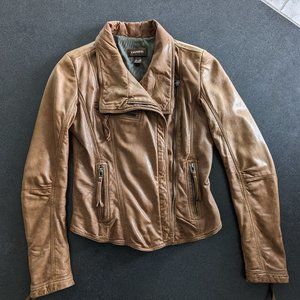 Daniel Brown Leather Jacket - Small - Fitted